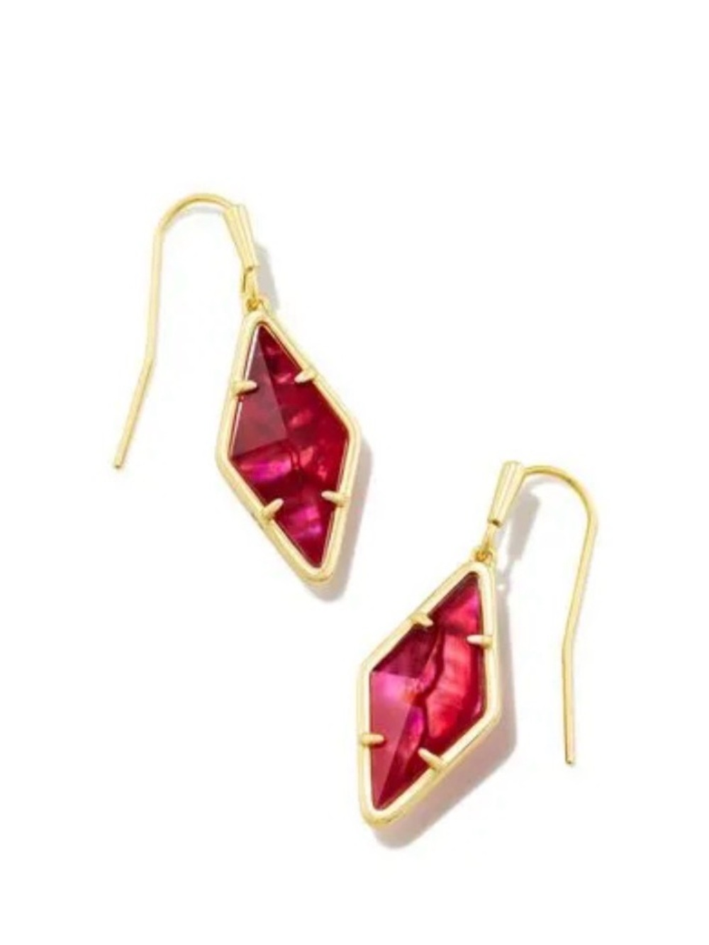 Kendra Scott Raspberry Illusion Gold Drop Earring